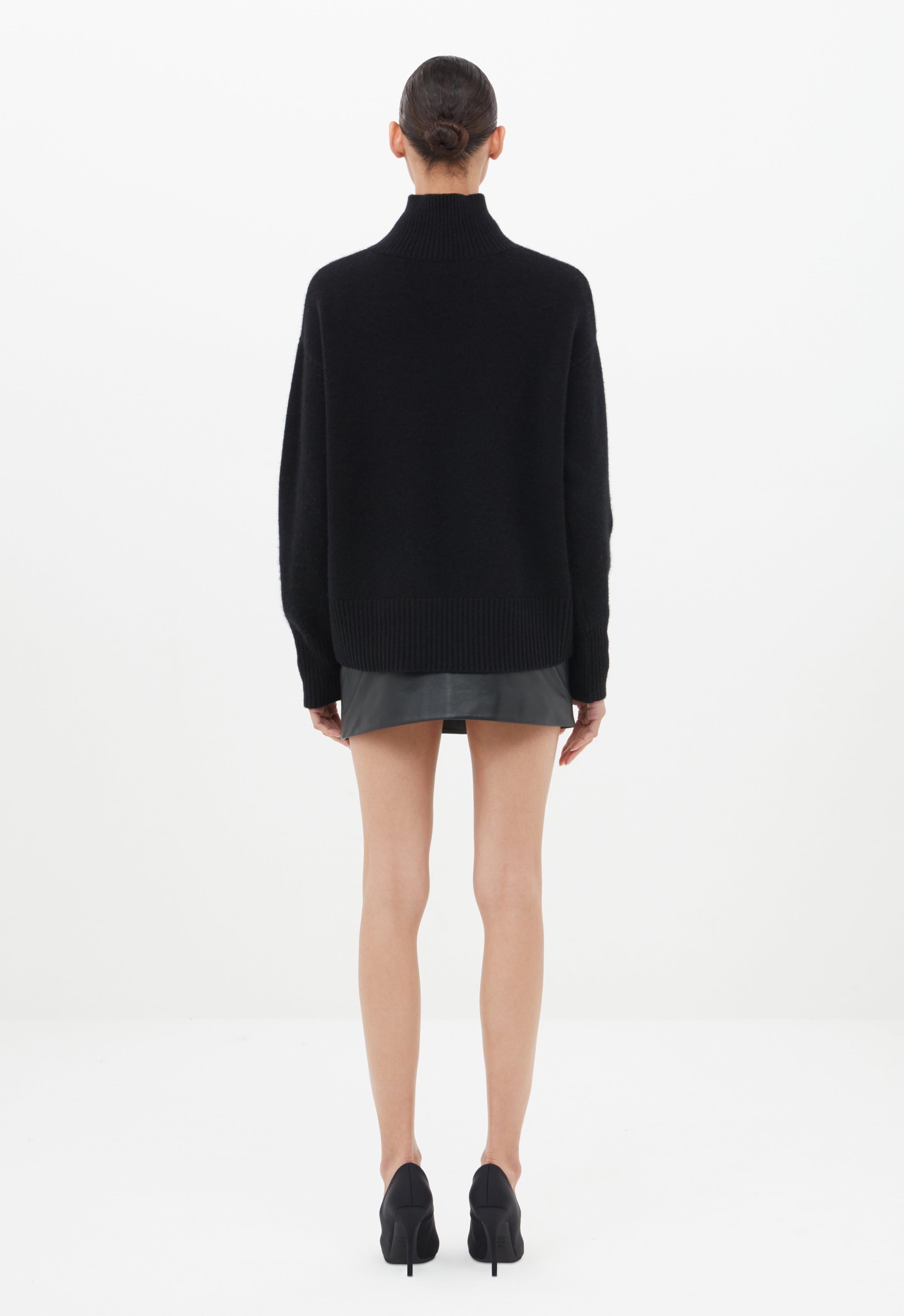 Cashmere Roll Neck Jumper in Black AEXAE, Cashmere, Jumper, Black