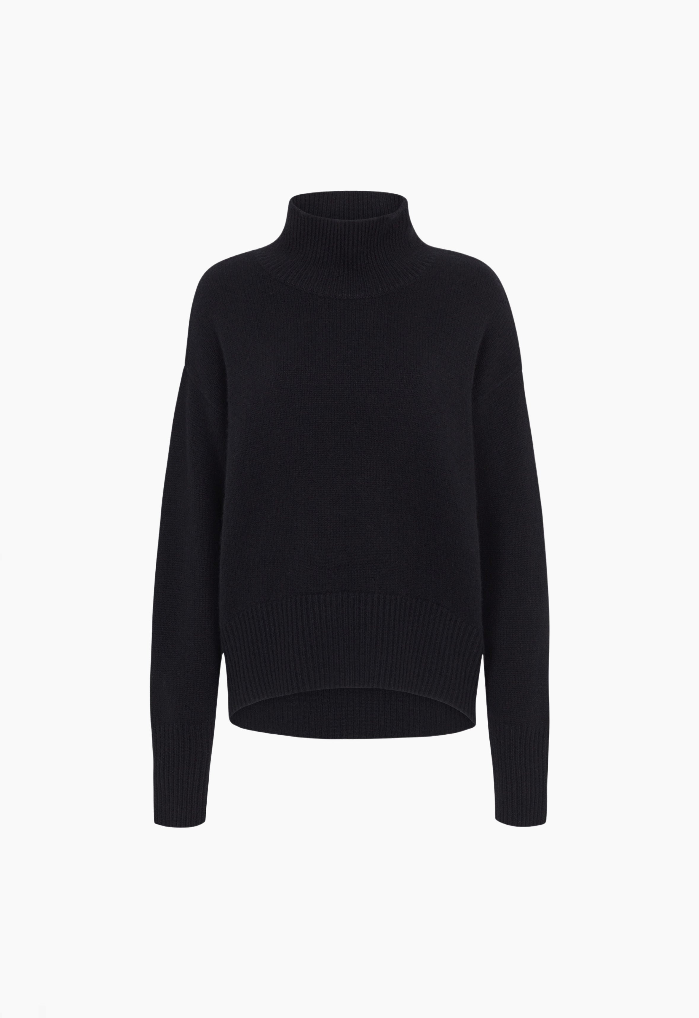 Cashmere Roll Neck Jumper in Black AEXAE, Cashmere, Jumper, Black