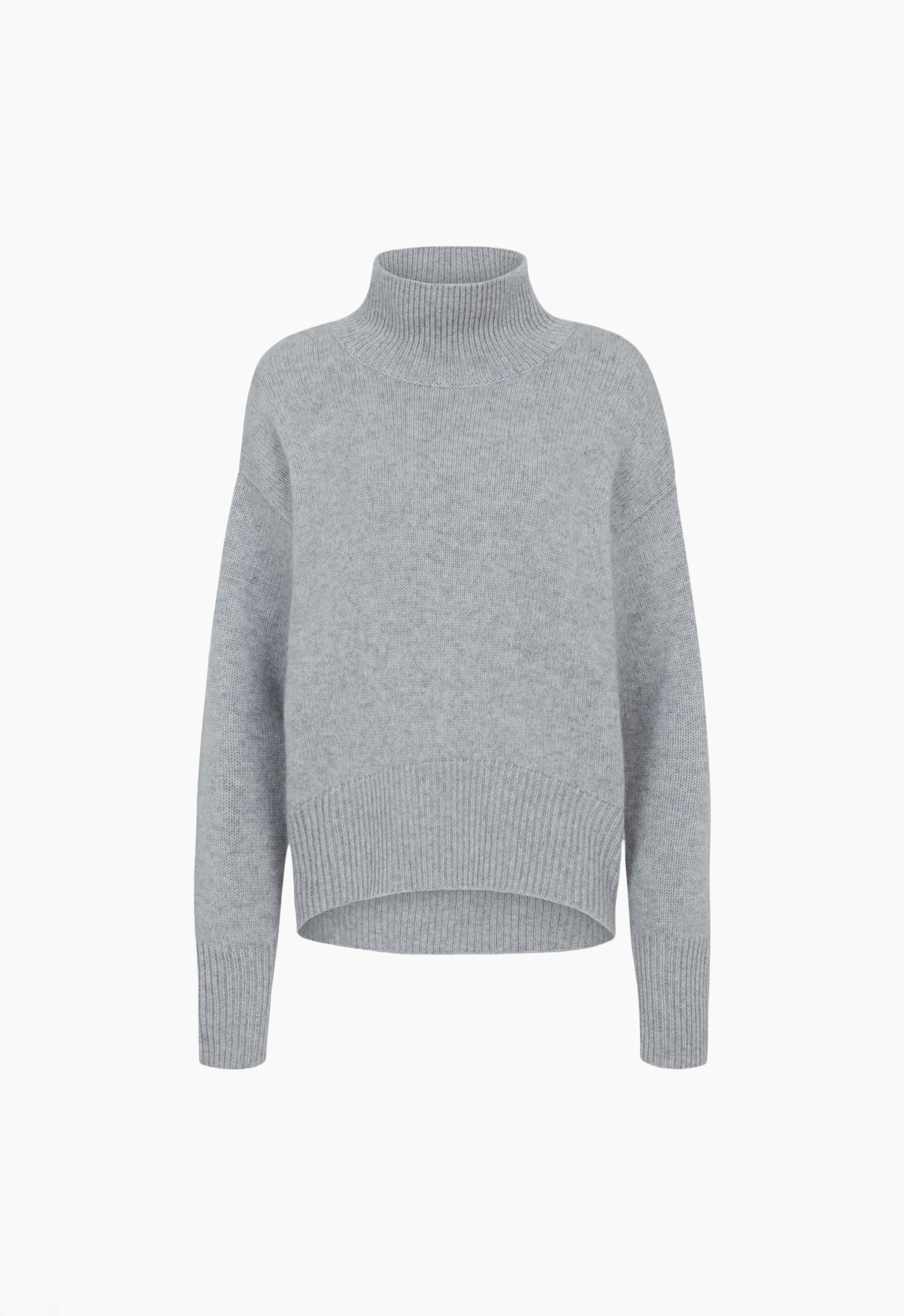 Cashmere Roll Neck Jumper in Grey AEXAE, Cashmere, Jumper, Grey