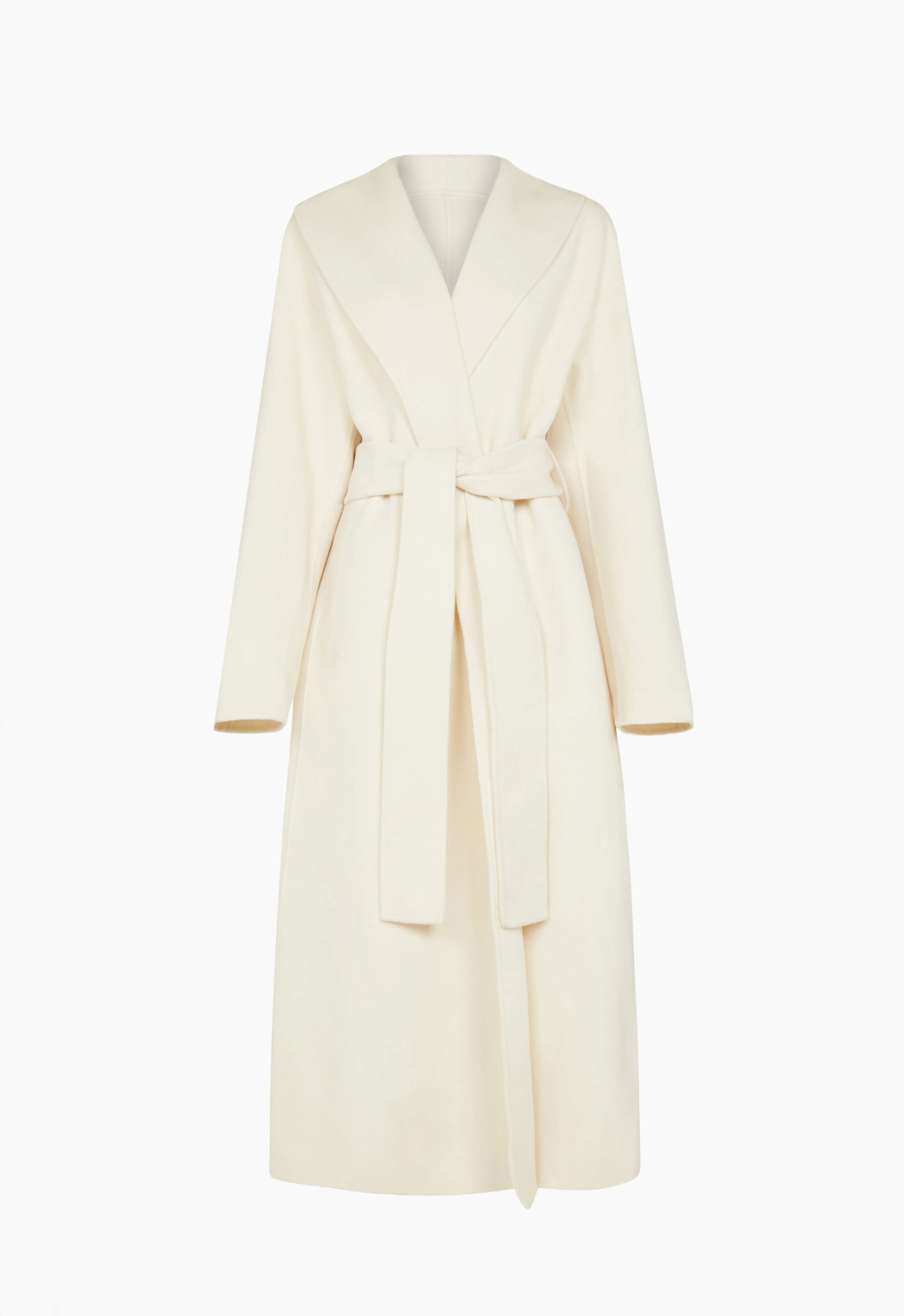Cashmere Wrap Coat in Cream AEXAE, Cashmere, Coat, Cream