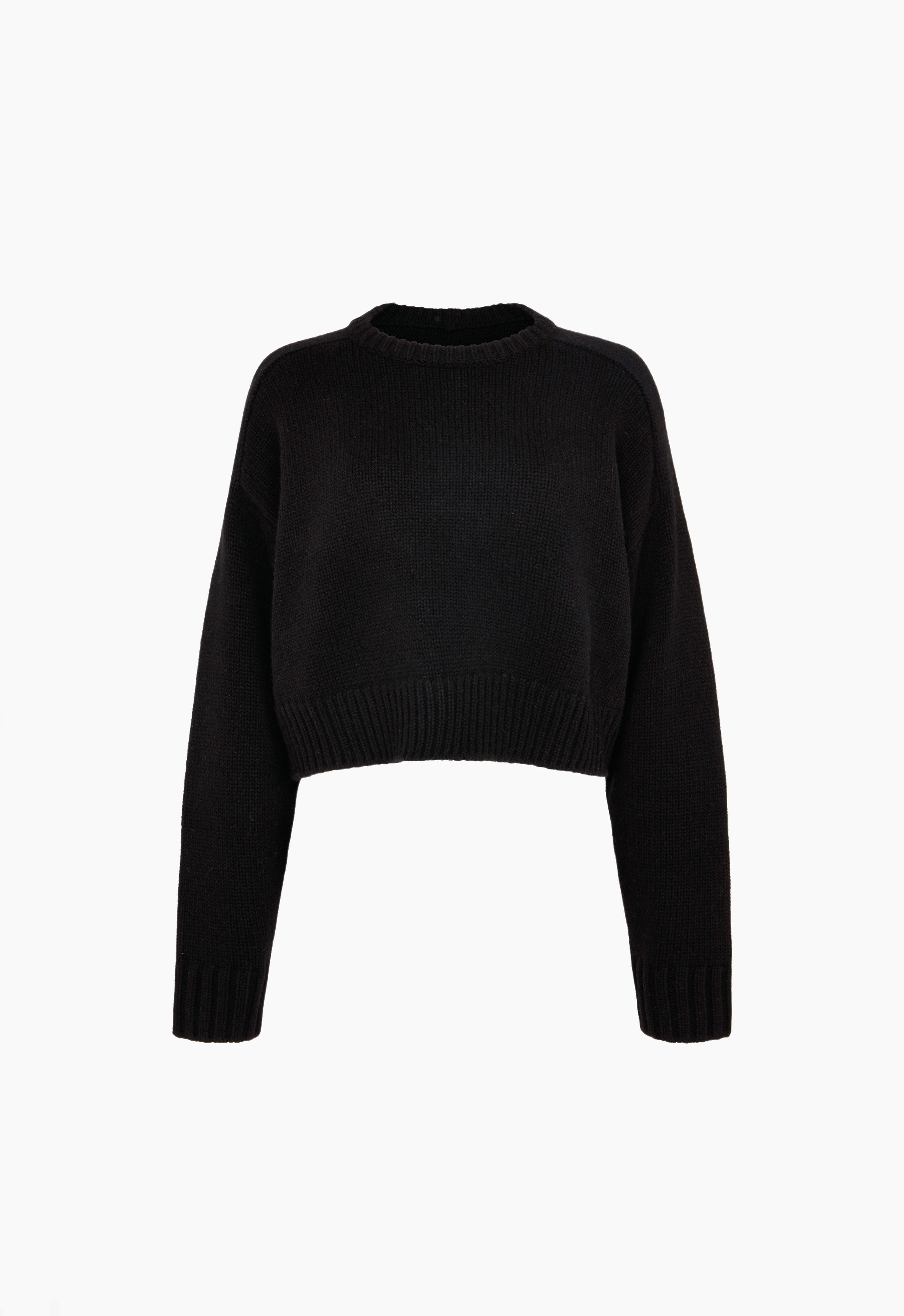 Cropped Jumper in Black AEXAE, Cashmere, Jumper , Black