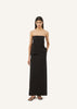 Linen Column Maxi Skirt in Black