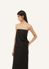 Linen Column Maxi Skirt in Black