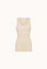 Ribbed Tank Top in Beige