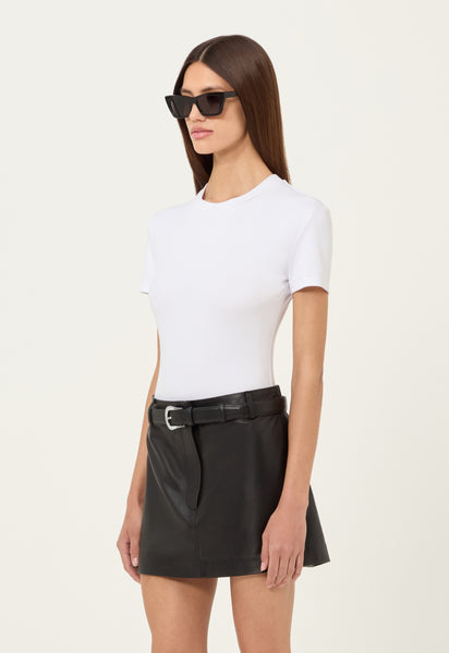 Leather Mini Skirt in Black – AEXAE Leather Mini Skirt in Black – AEXAE