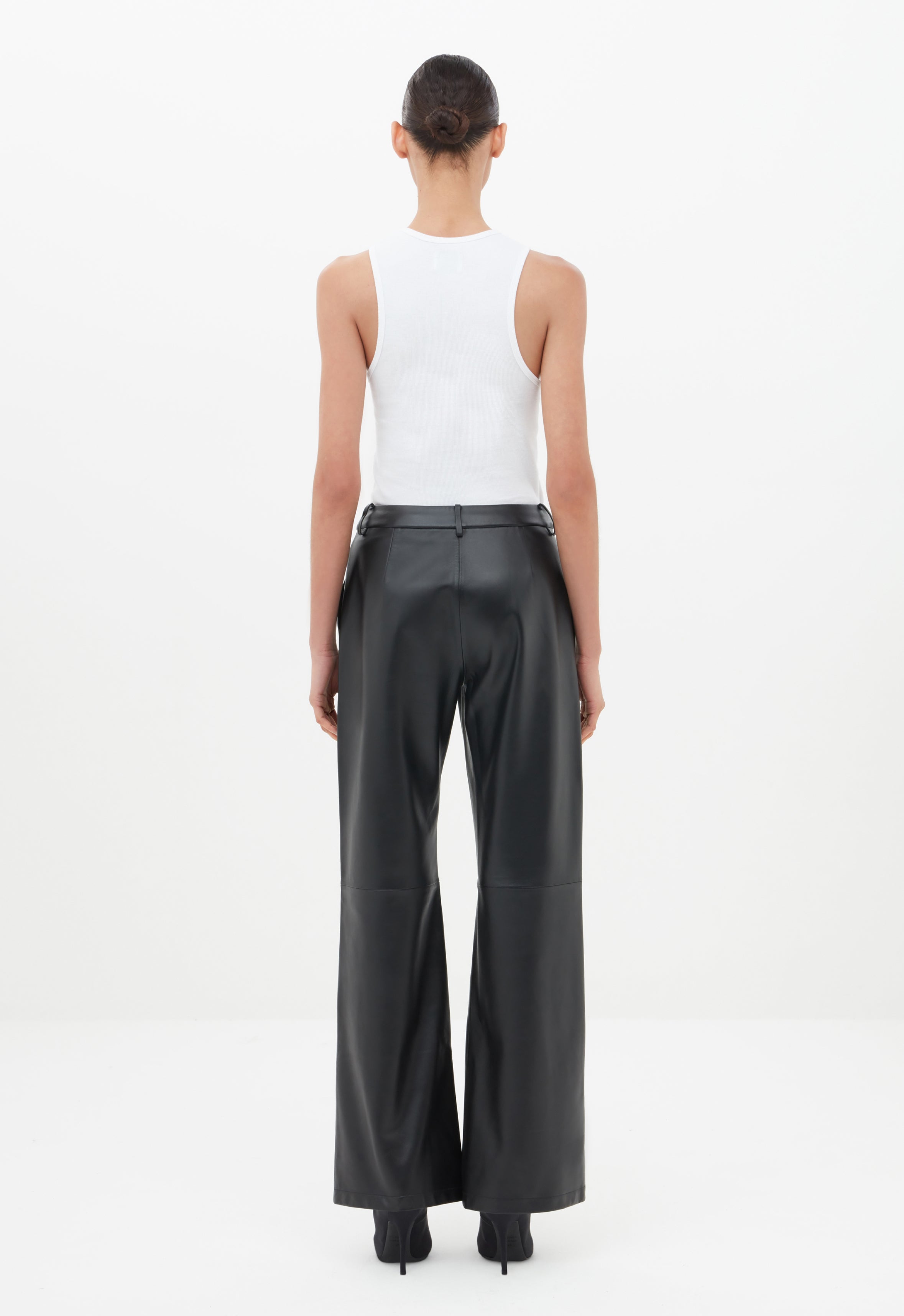 Leather Pant in Black AEXAE, Leather, Trousers, Black
