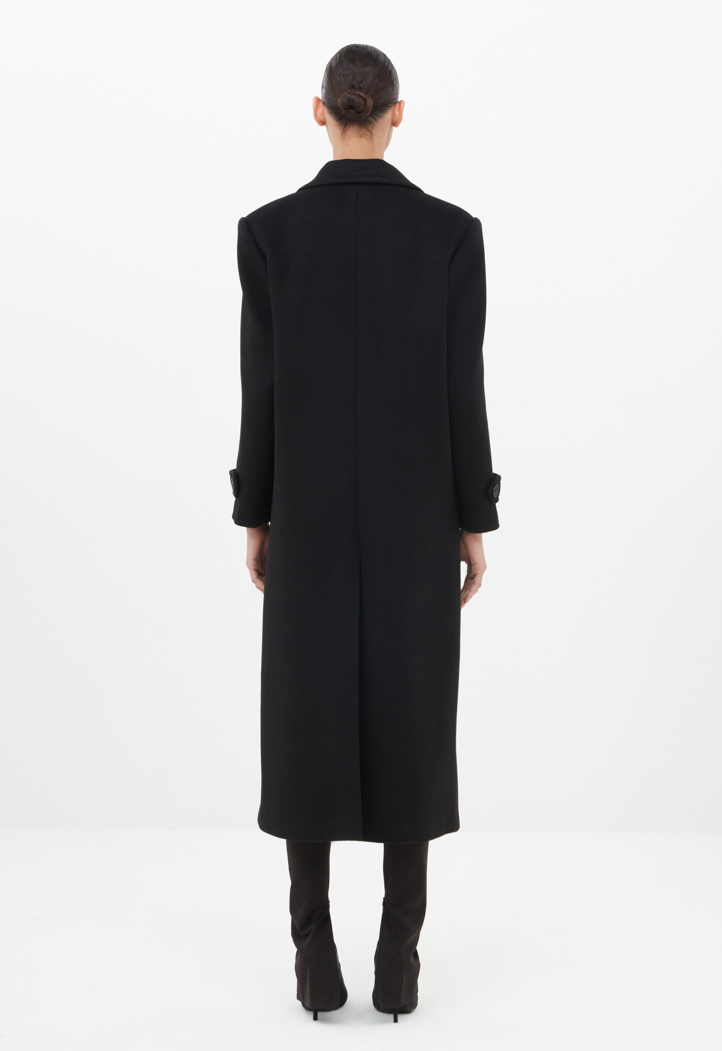 Structured Coat in Black AEXAE, Wool, Coat, Black