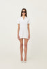 Technical Knit Polo Mini Dress in White