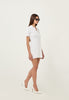 Technical Knit Polo Mini Dress in White