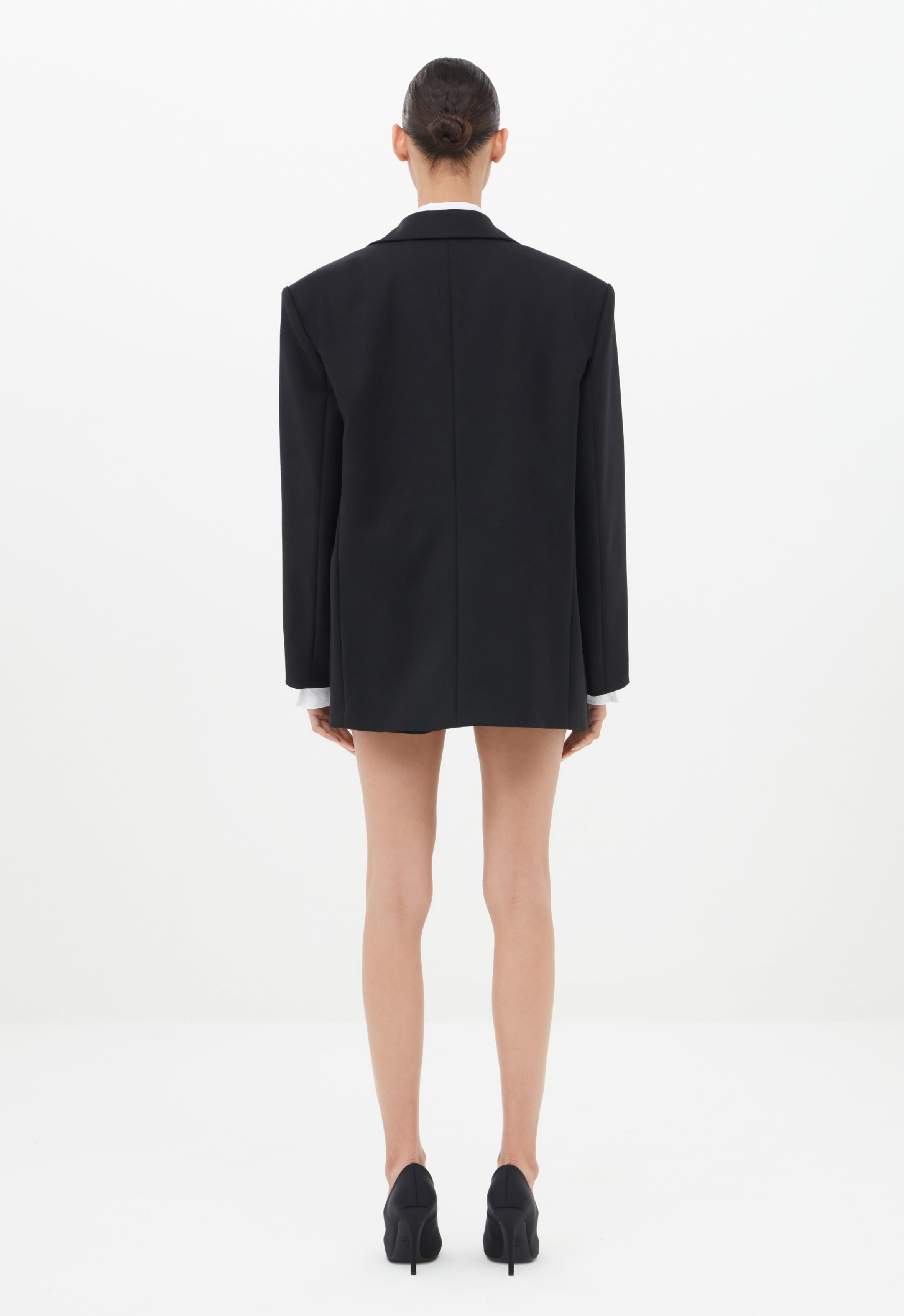 Wool Twill Blazer in Black AEXAE, Wool, Blazer, Black