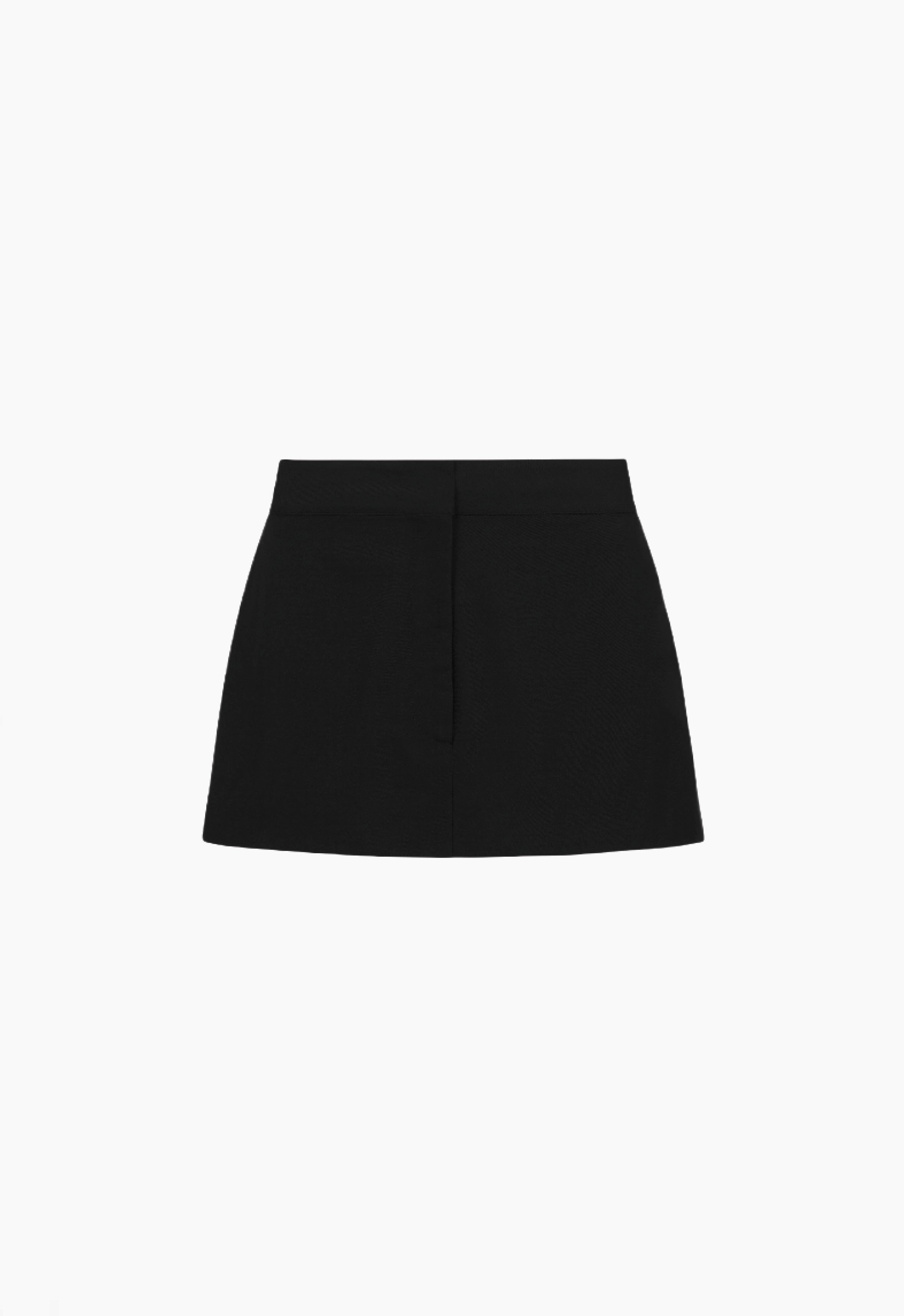 Wool Mini Skirt in Black AEXAE, Wool, Skirt, Black