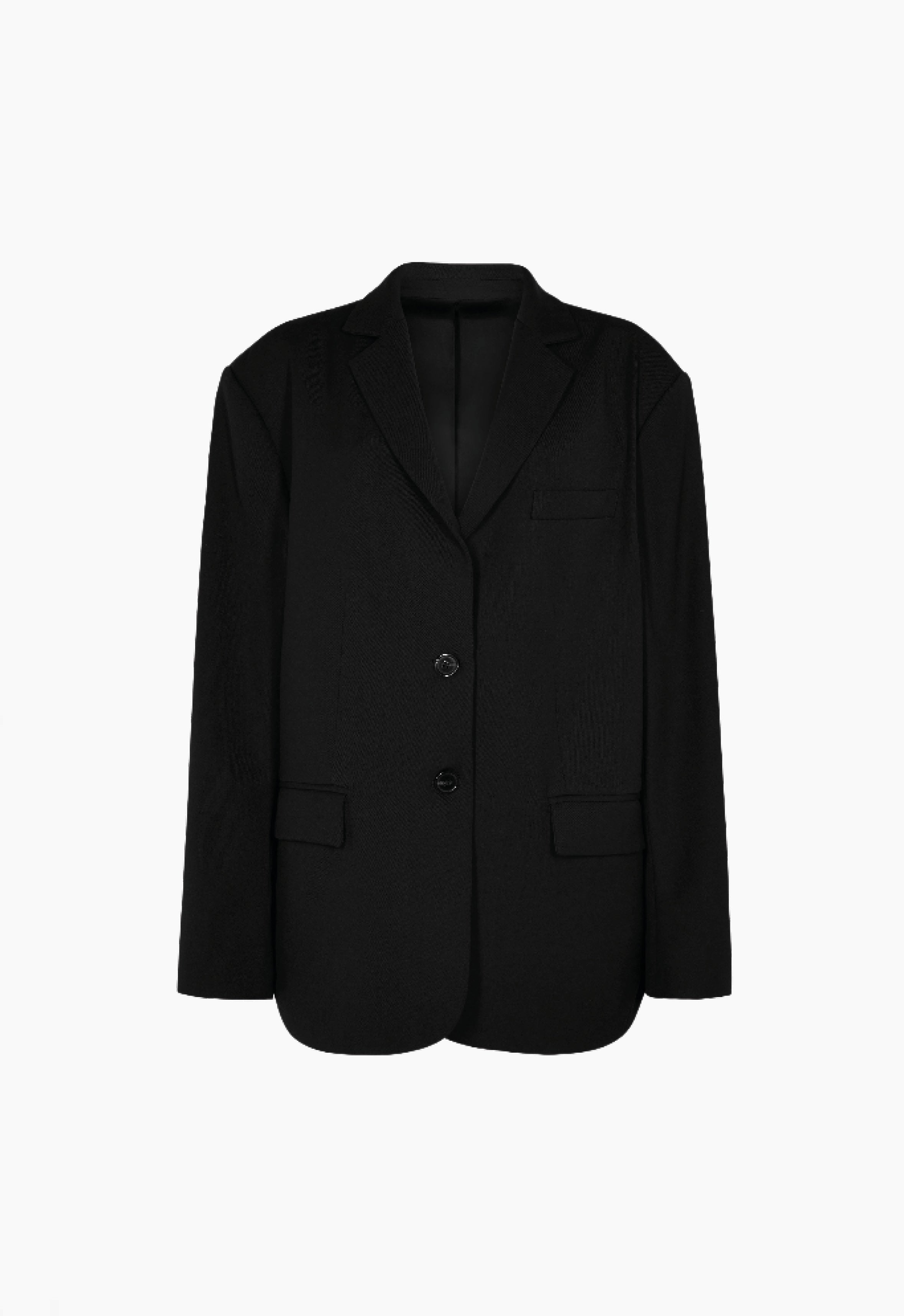 Wool Twill Blazer in Black AEXAE, Wool, Blazer, Black