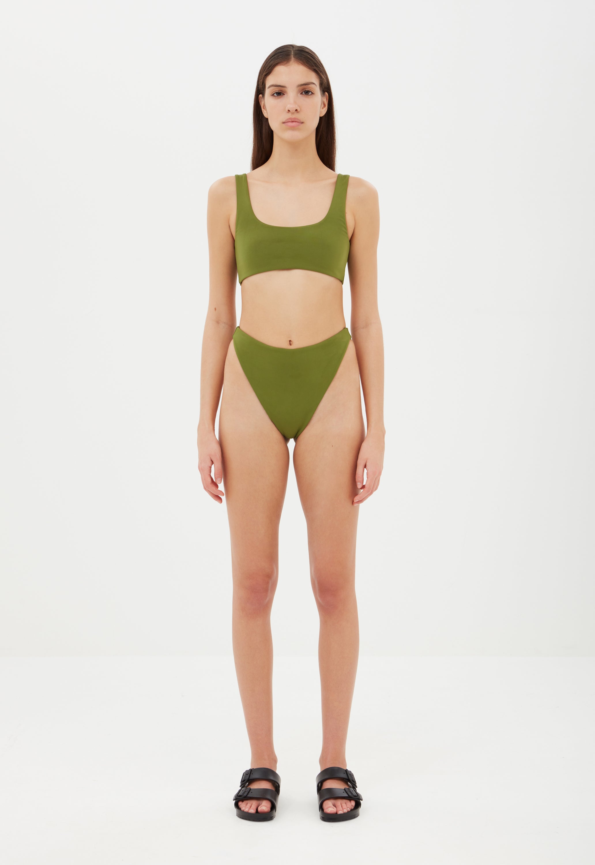 Mid Rise Bottoms in Army Green Aexae, Low Rise Bottoms, Army Green