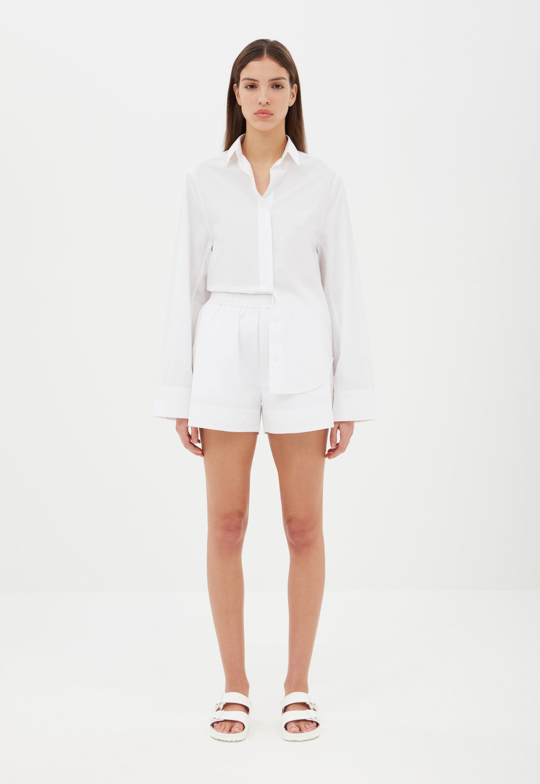 Cotton Shorts in White Aexae, Cotton Shorts, White