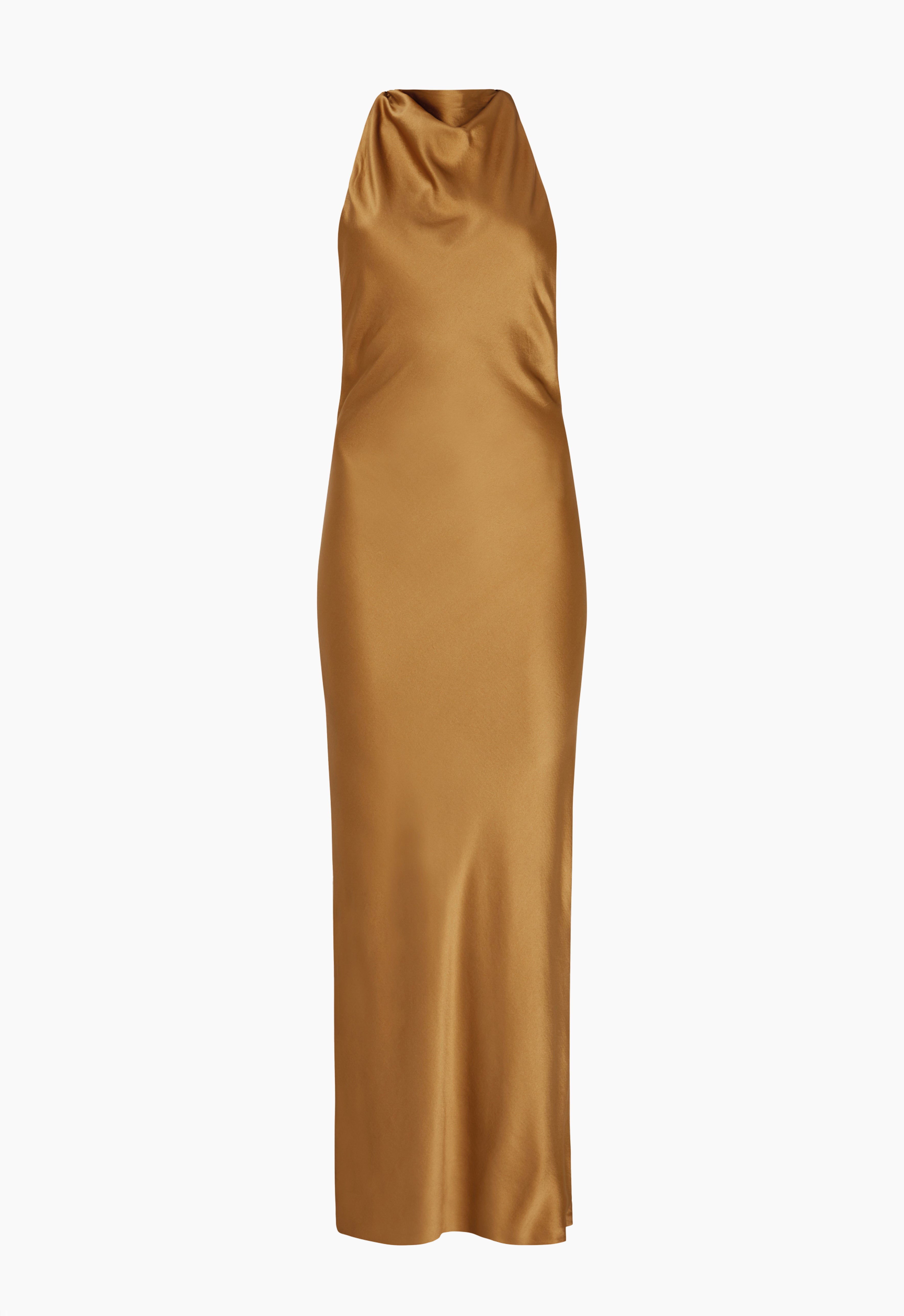 Silk Maxi Dress in Light Brown Aexae, Silk Maxi Dress, Light Brown