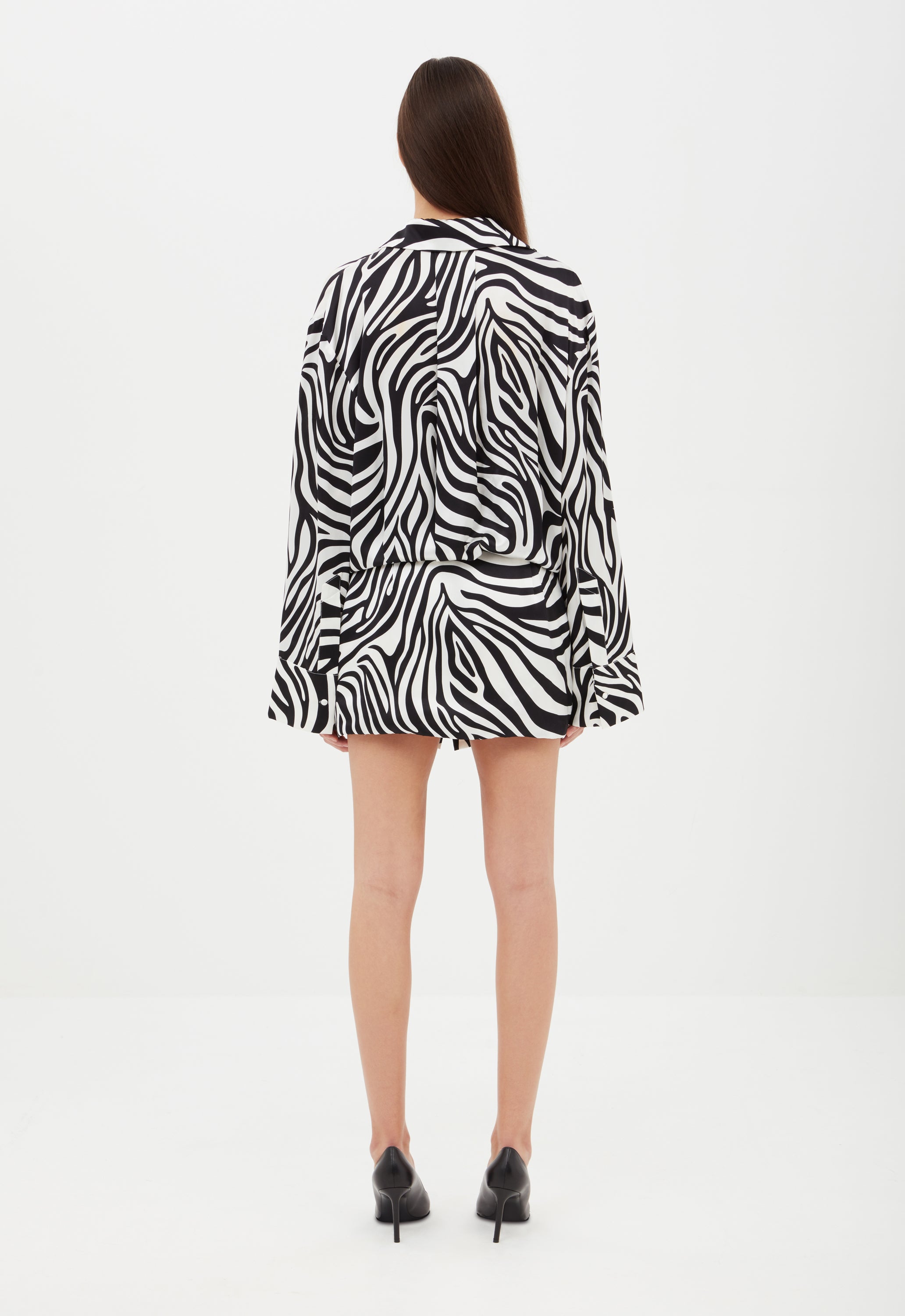 Silk Shirt Dress in Zebra Aexae, Silk Shirt Dress, Zebra