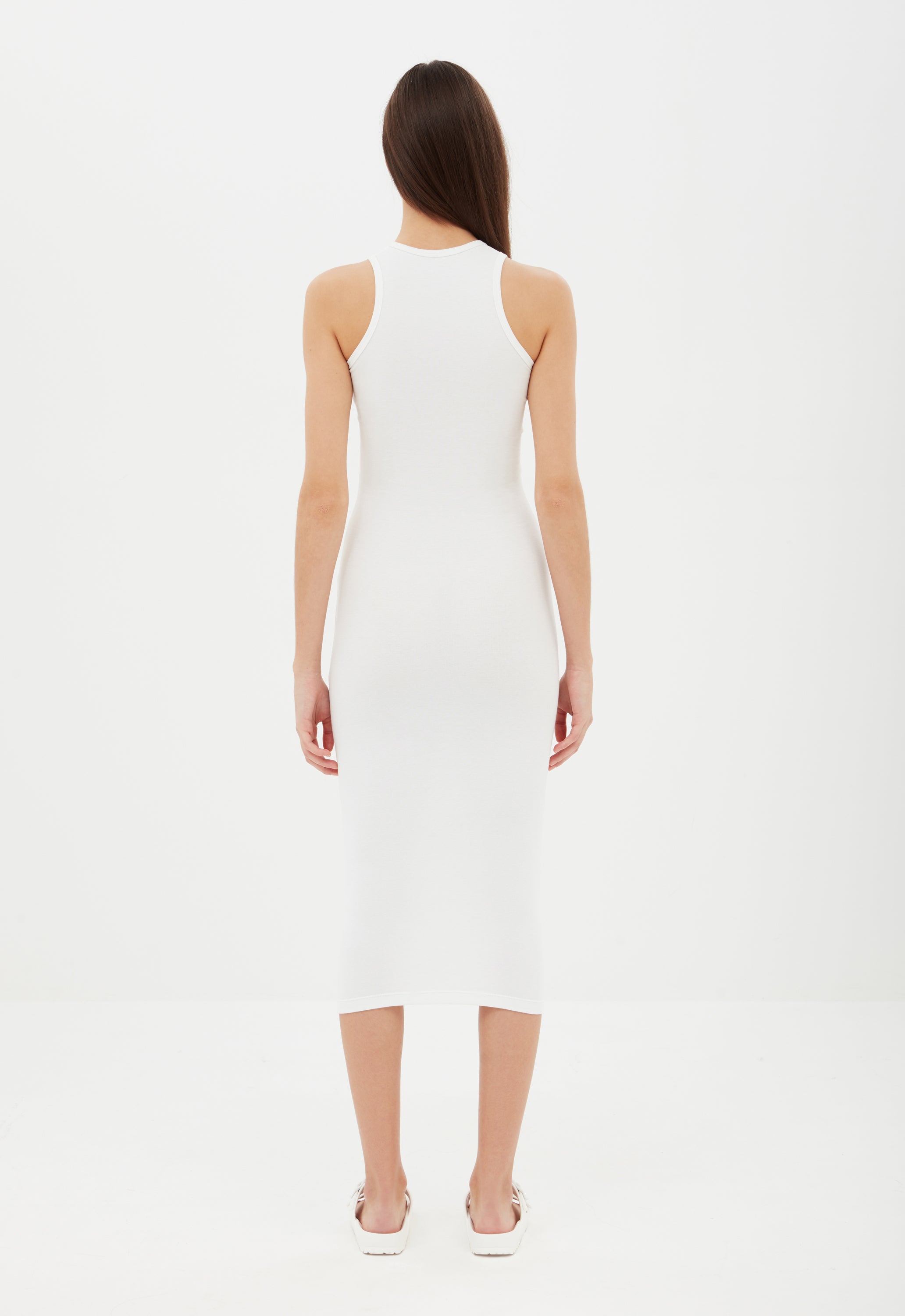 Tank Midi Dress in White Aexae, Tank Midi Dress, White