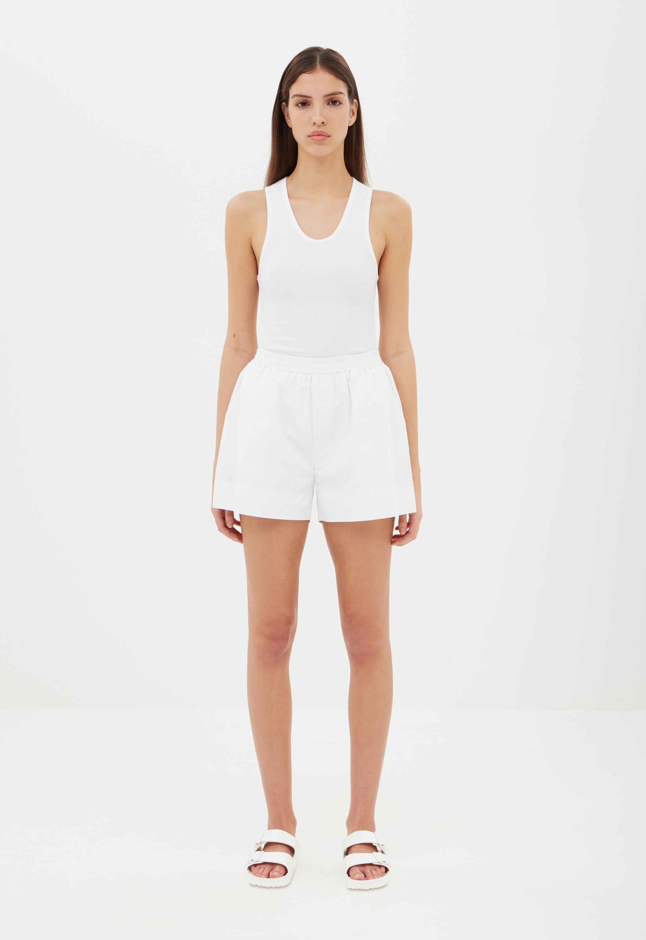 Ribbed Tank Top in White Aexae, Ribbed Tank Top, White
