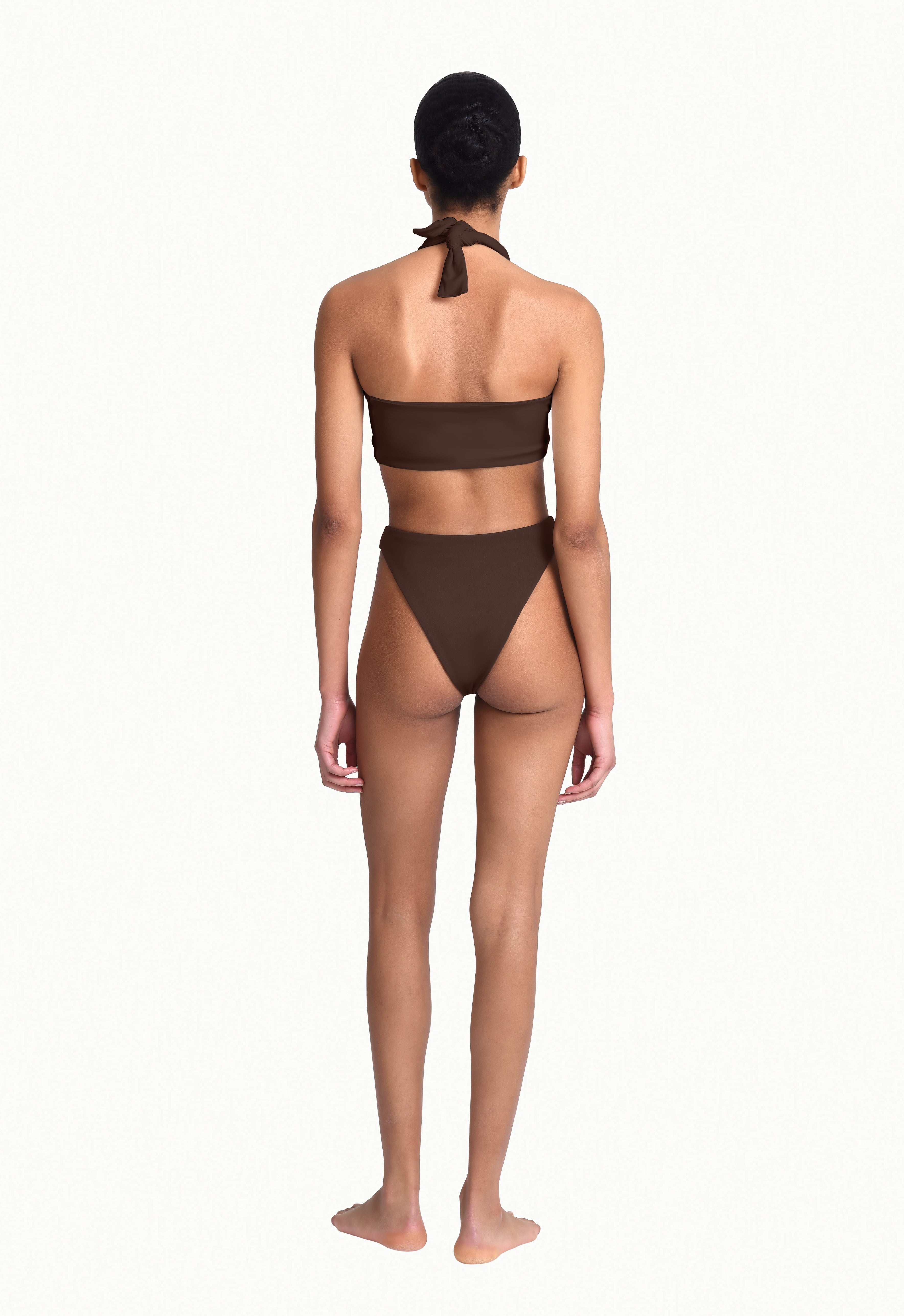 Triangle High Cut Bottoms in Brown Aexae, Triangle High Cut Bottoms, Brown