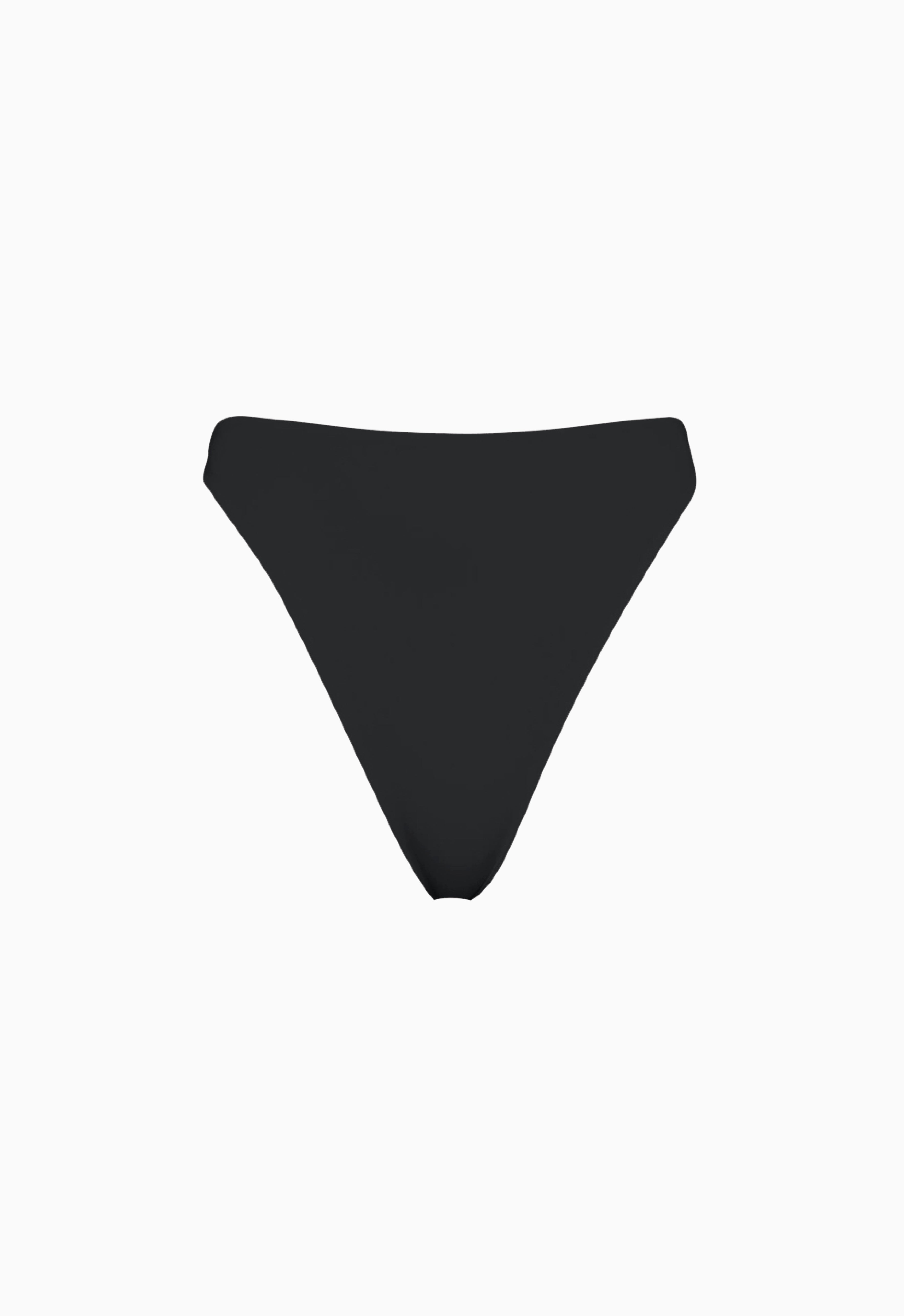 Triangle High Cut Bottoms in Black Aexae, Triangle High Cut Bottoms, Black