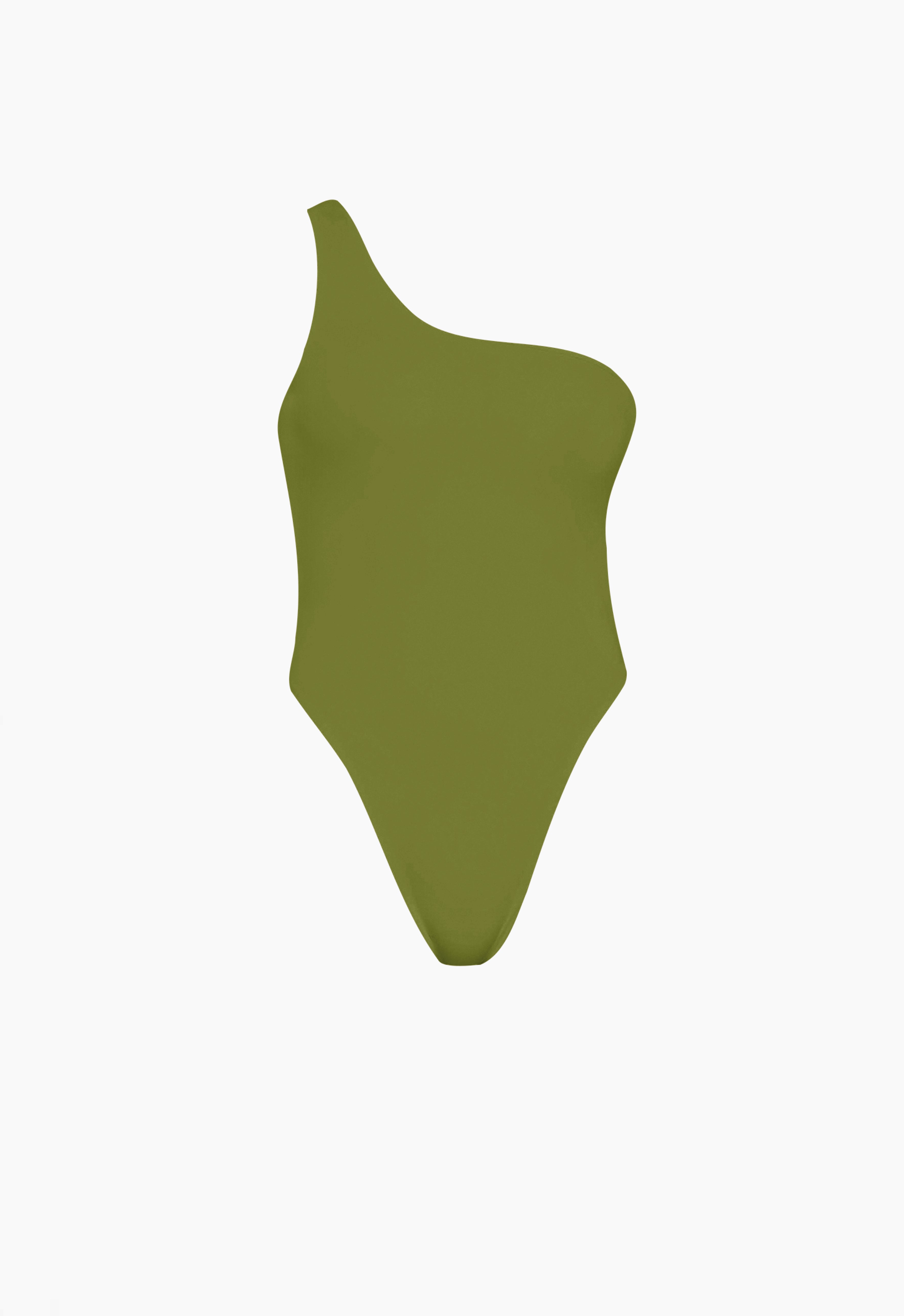 One Shoulder One-Piece in Army Green Aexae, One Shoulder One Piece, Army Green
