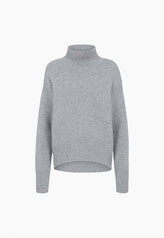 Cashmere T-Shirt Top in Grey