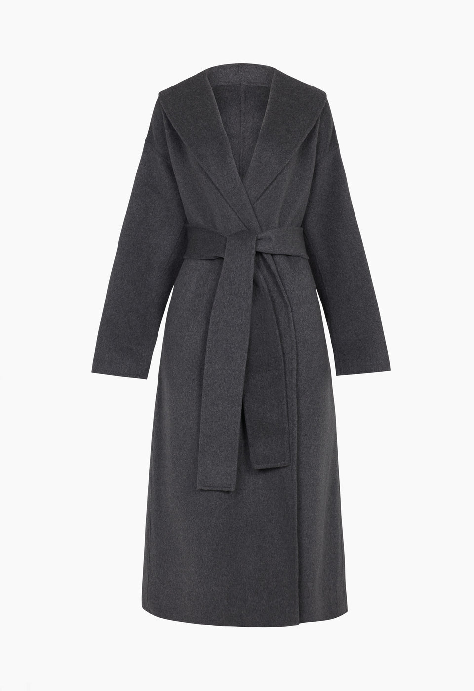 Cashmere Wrap Coat in Grey