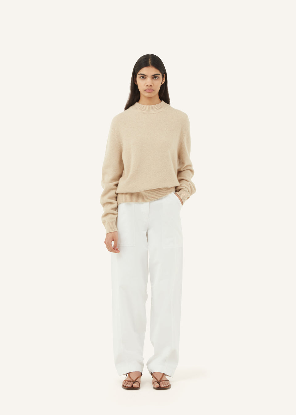 Cargo Straight Leg Trouser in White