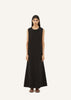 Linen Column Maxi Dress in Black