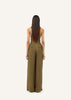 Crepe Wide Leg Trousers in Army Green