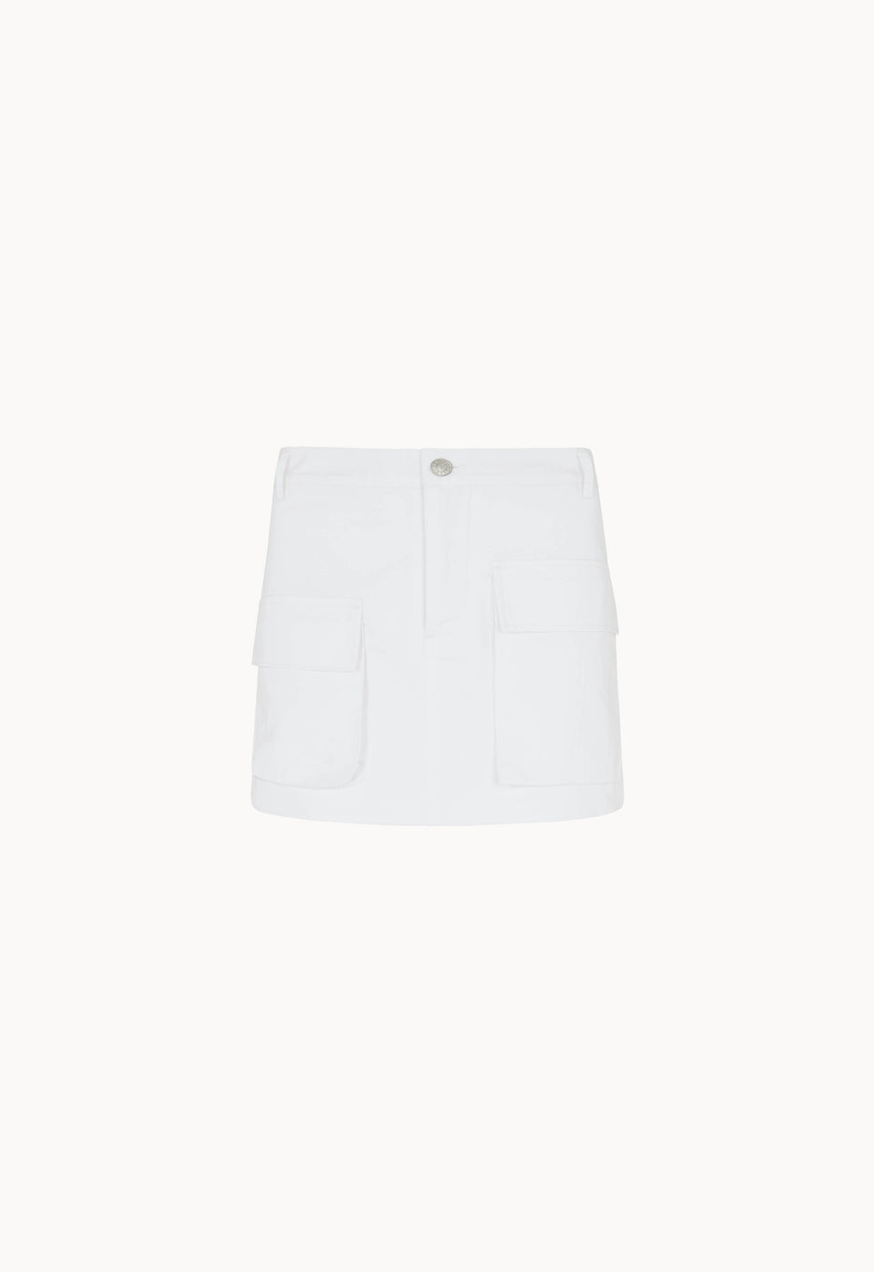 Cotton Pocket Mini Skirt in White