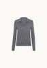 Cashmere Polo Jumper in Grey