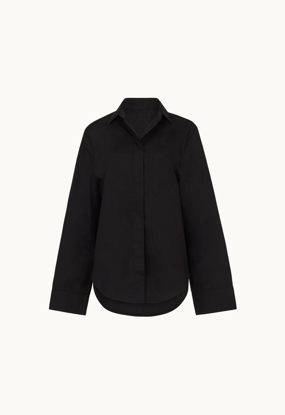 Cotton Wide Sleeve Shirt in Black