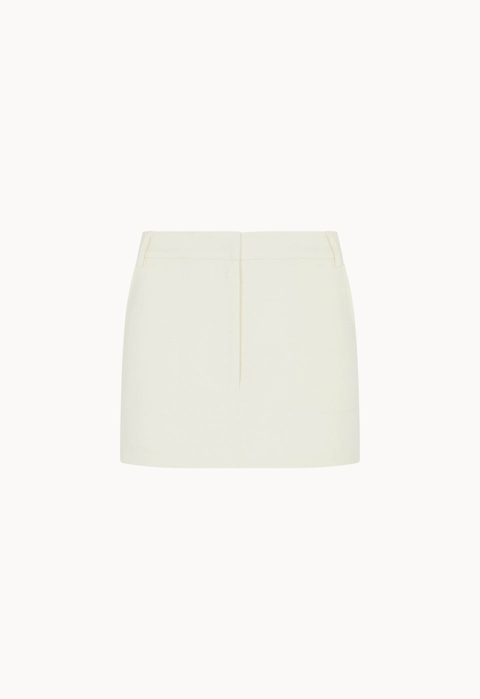 Linen Column Mini Skirt in White