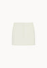 Linen Column Mini Skirt in White