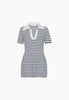 Technical Knit Polo Mini Dress in Stripe