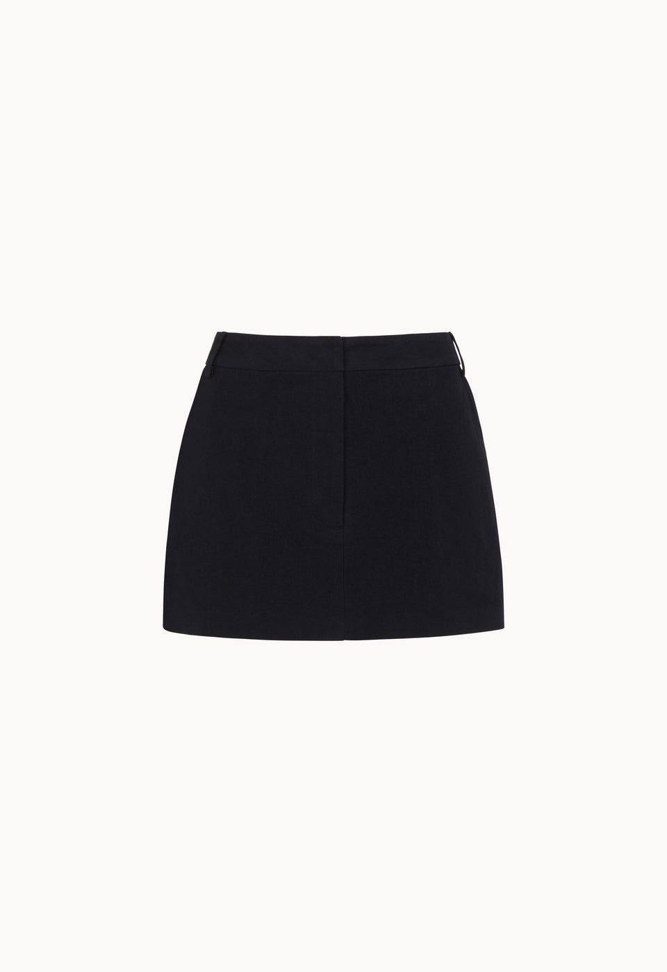 Linen Column Mini Skirt in Black