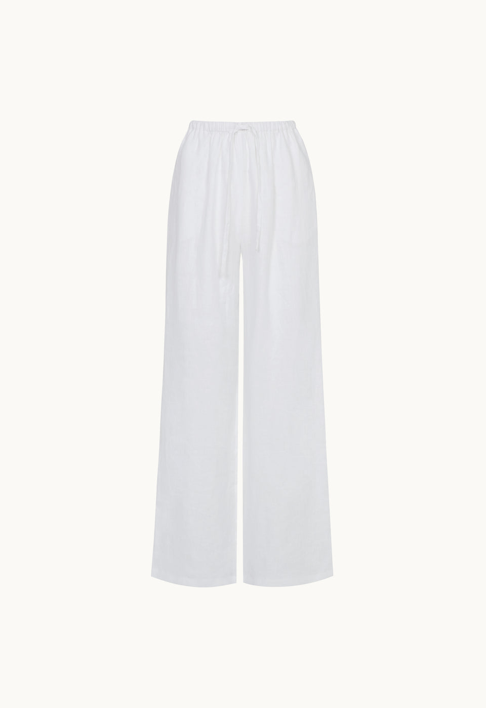 Linen Drawstring Pant in White