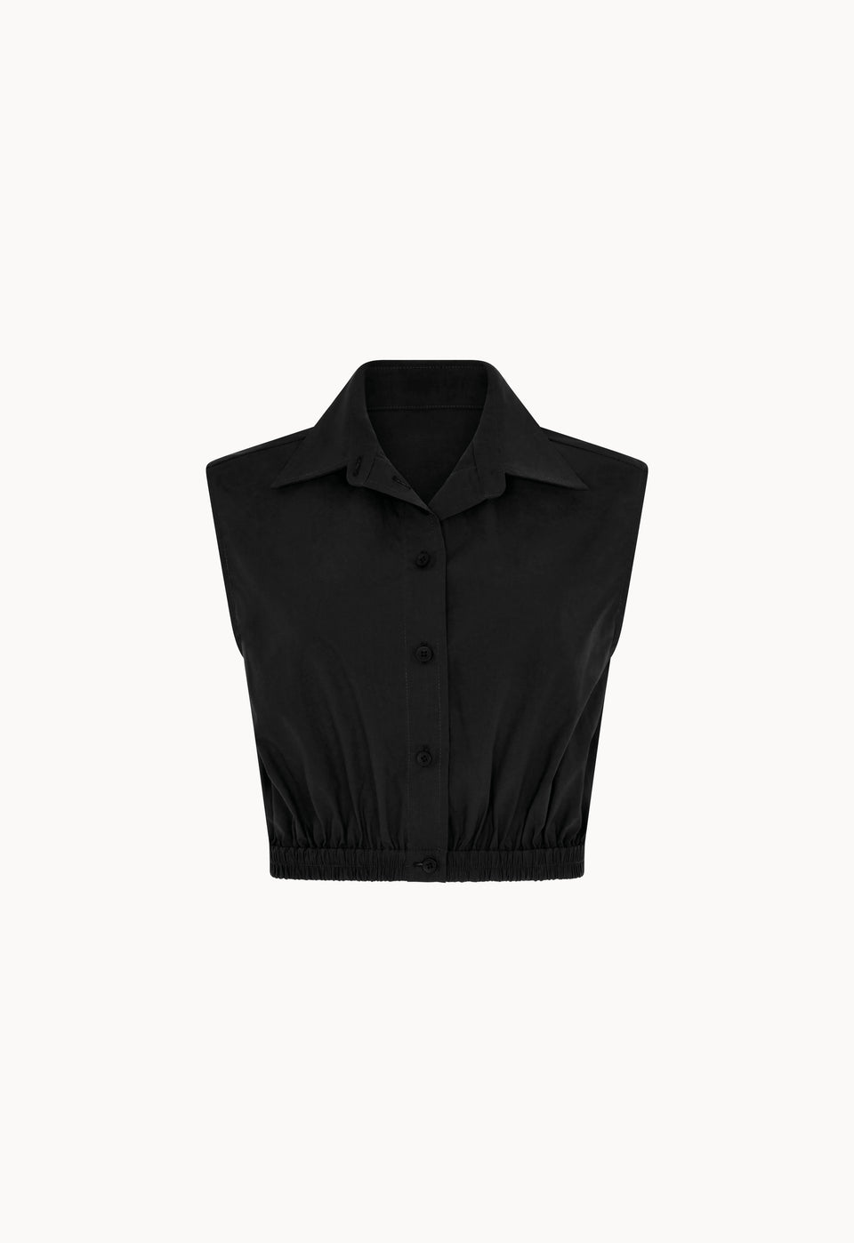 Cotton Button Up Top in Black