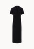 Technical Knit Polo Maxi Dress in Black