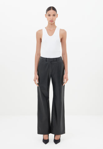 Linen High-Rise Trouser in White
