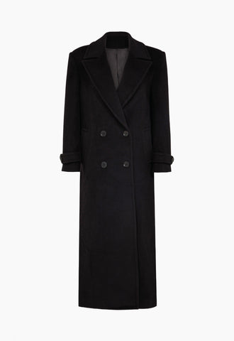 Leather Trench Coat in Black