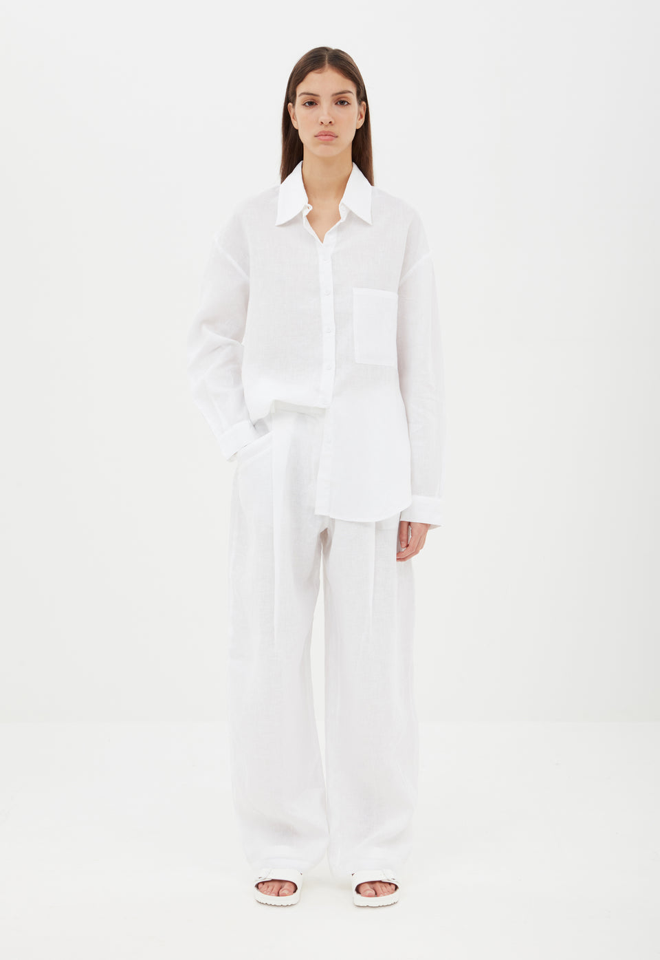 Aexae, Linen Woven Shirt, White