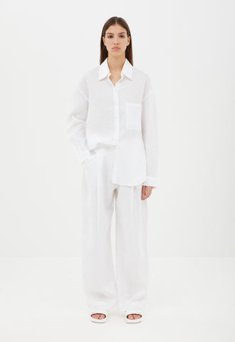 Cotton Wide Sleeve Shirt in White