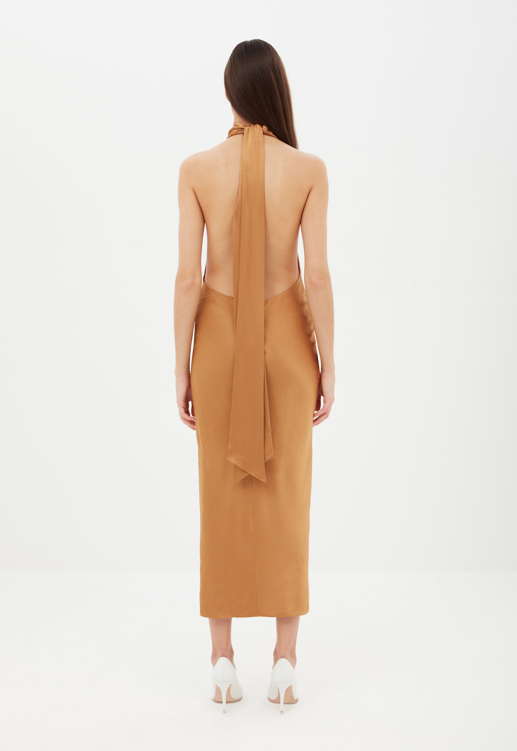 Aexae, Silk Maxi Dress, Light Brown 