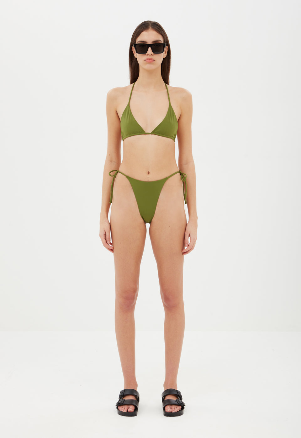 Aexae, Tyra Tie Neck Top, Army Green